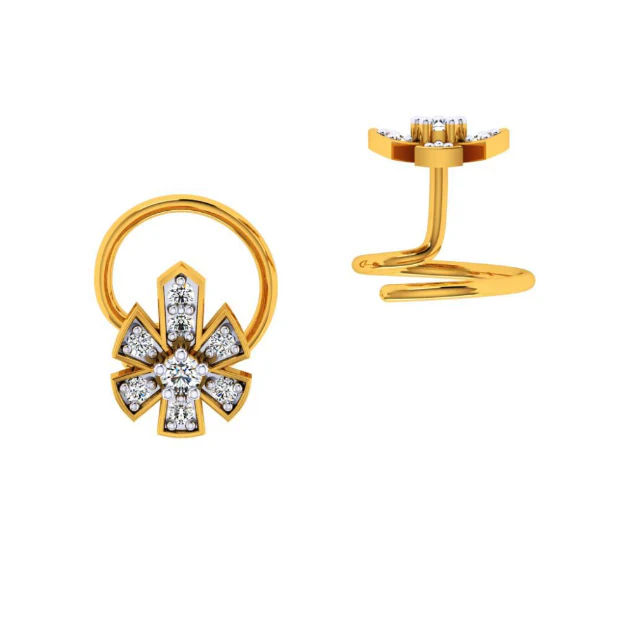 14KT (585) Yellow Gold Nosepin For Women - Image 2