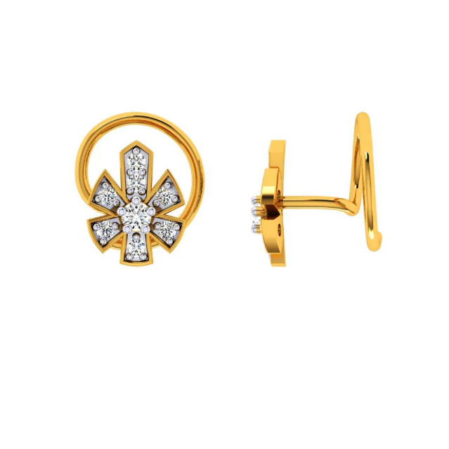 14KT (585) Yellow Gold Nosepin For Women - Image 3