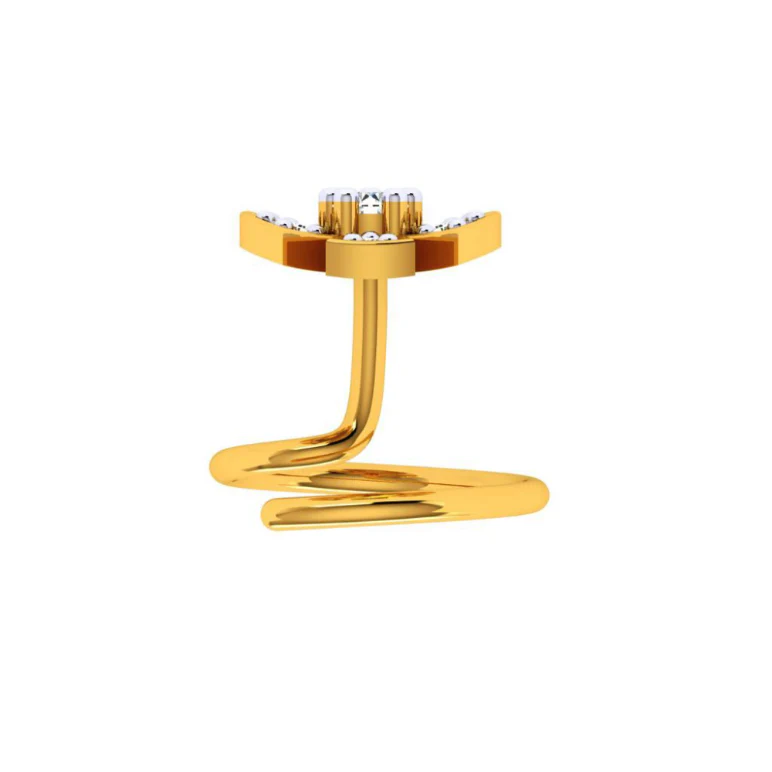 14KT (585) Yellow Gold Nosepin For Women - Image 4