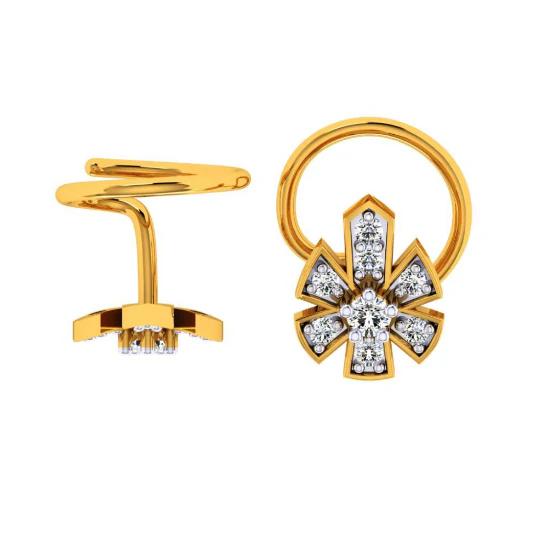 14KT (585) Yellow Gold Nosepin For Women - Image 7