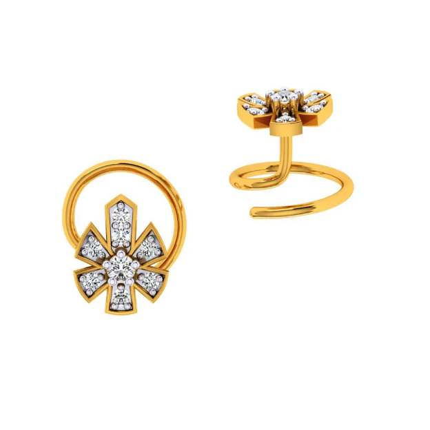 14KT (585) Yellow Gold Nosepin For Women - Image 8