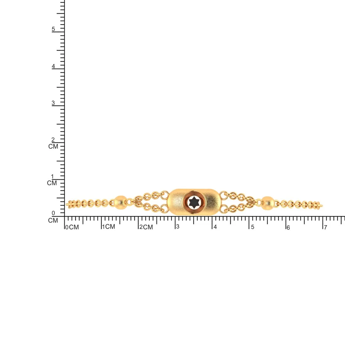 14KT (585) Yellow Gold Oval Bracelet With Star-shaped Design (Free Size - Adjustable) - Image 6