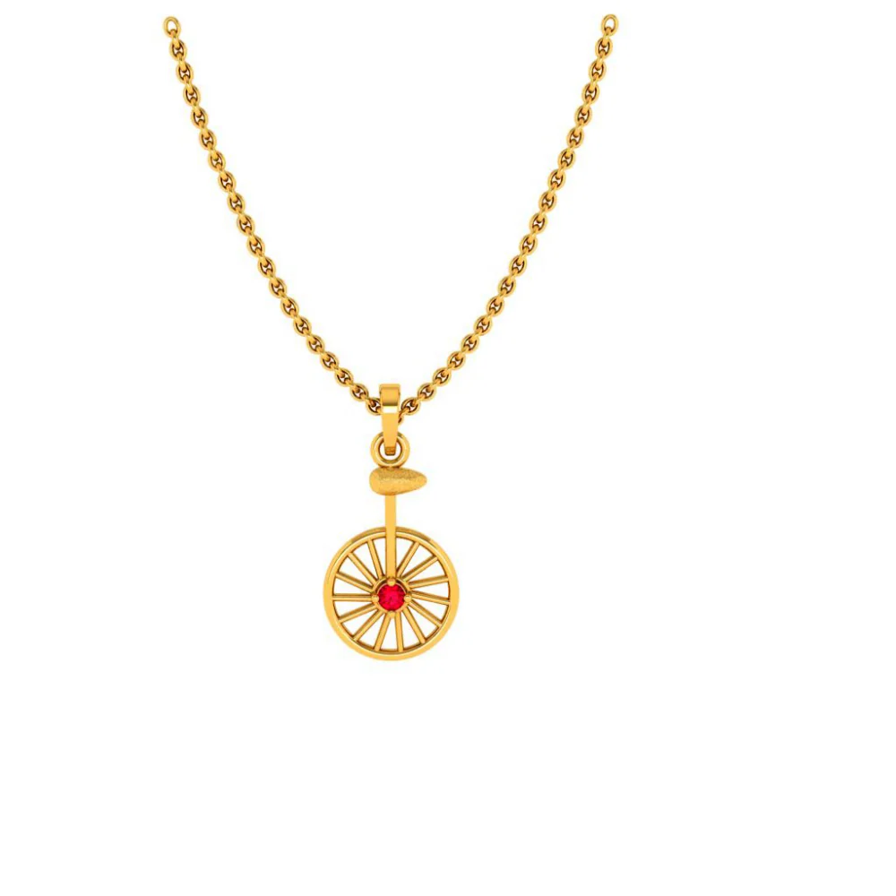 14KT (585) Yellow Gold Pendant For Woman - Image 3