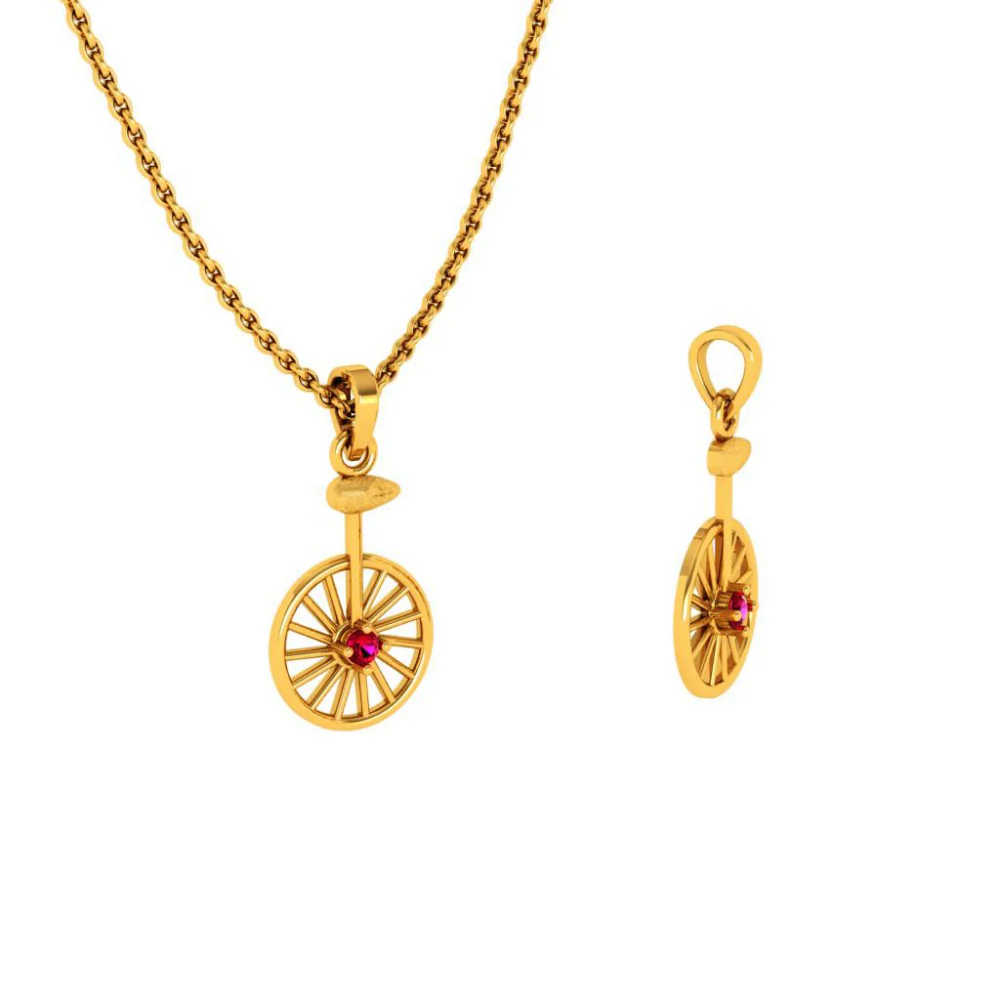 14KT (585) Yellow Gold Pendant For Woman - Image 5