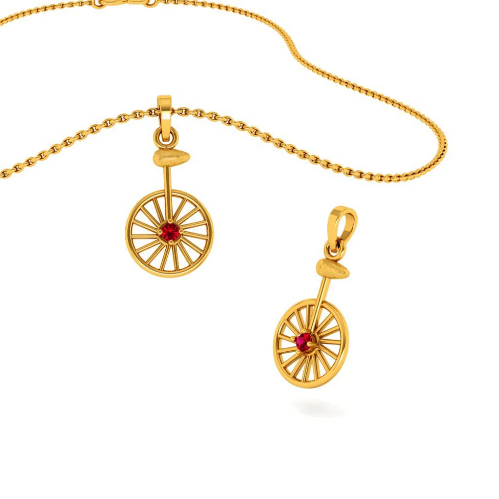 14KT (585) Yellow Gold Pendant For Woman - Image 7