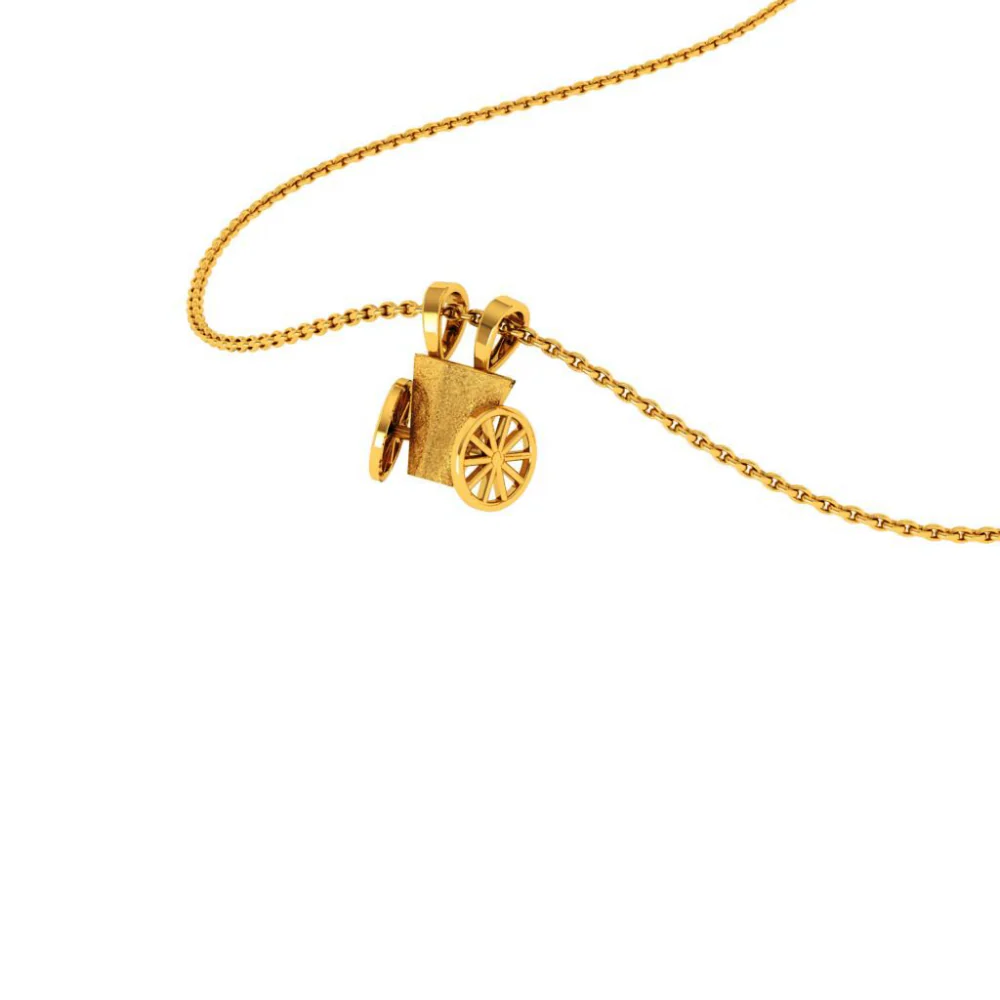 14KT (585) Yellow Gold Pendant For Woman - Image 4