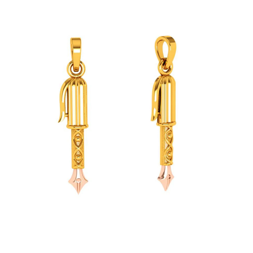 14KT (585) Yellow Gold Pendant For Woman - Image 3