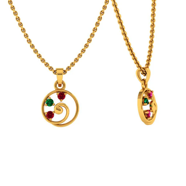 14KT (585) Yellow Gold Pendant For Women - Image 3