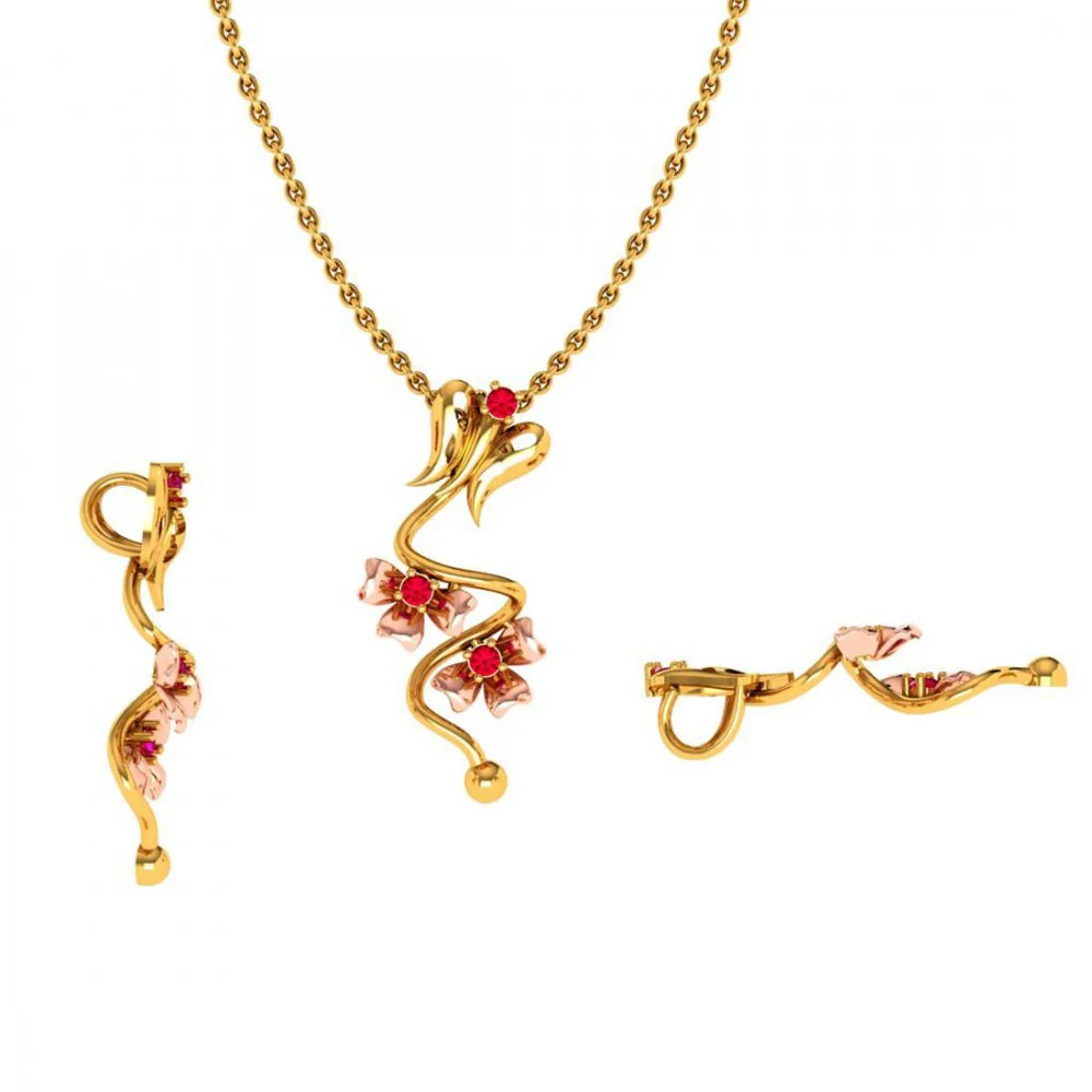14KT (585) Yellow Gold Pendant For Women - Image 4