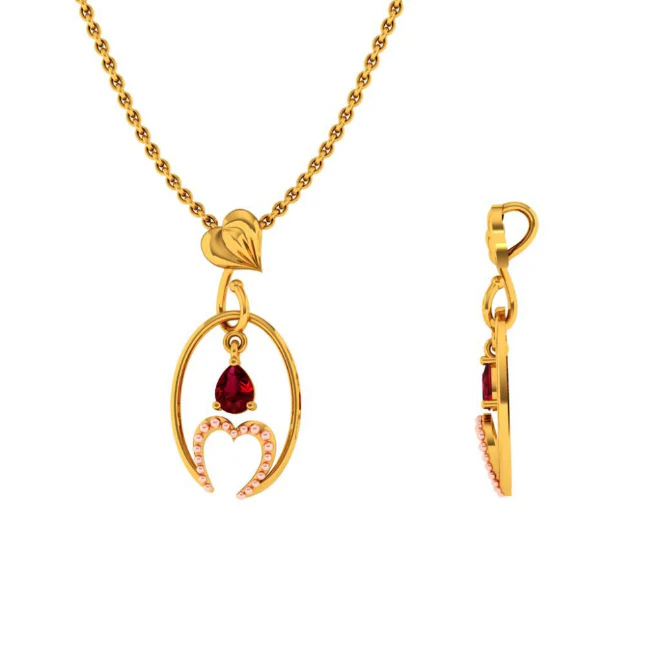 14KT (585) Yellow Gold Pendant For Women - Image 4