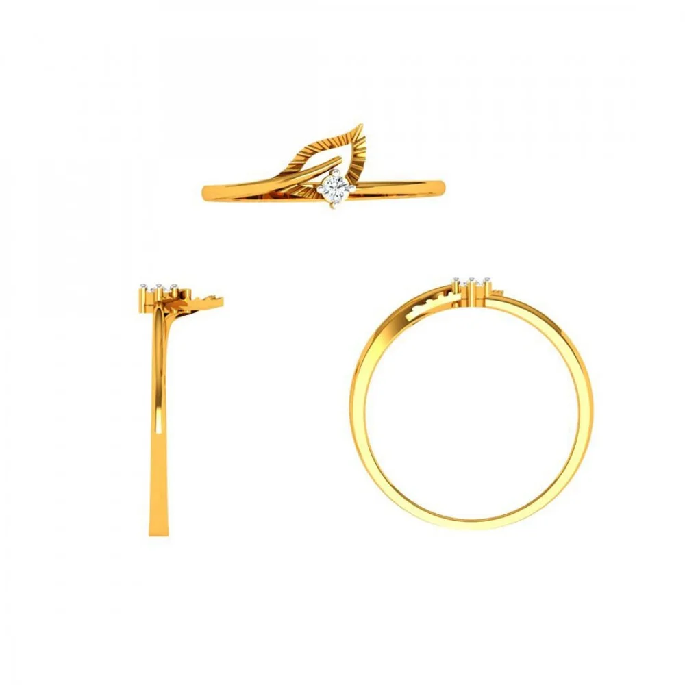 14KT (585) Yellow Gold Ring For Woman - Image 7