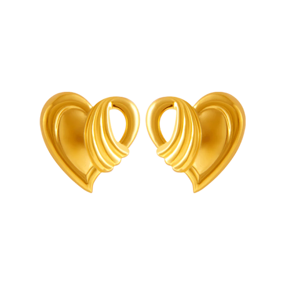 14KT (585) Yellow Gold Stud Earrings For Women