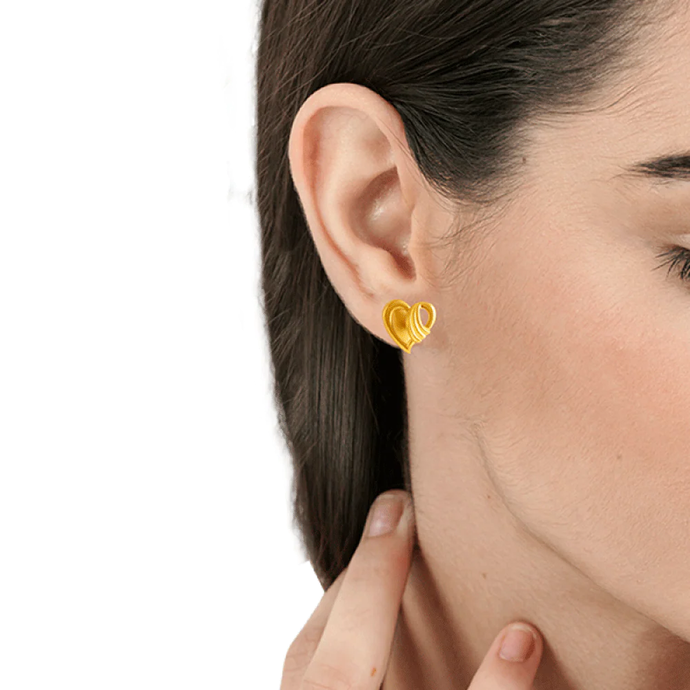 14KT (585) Yellow Gold Stud Earrings For Women - Image 2