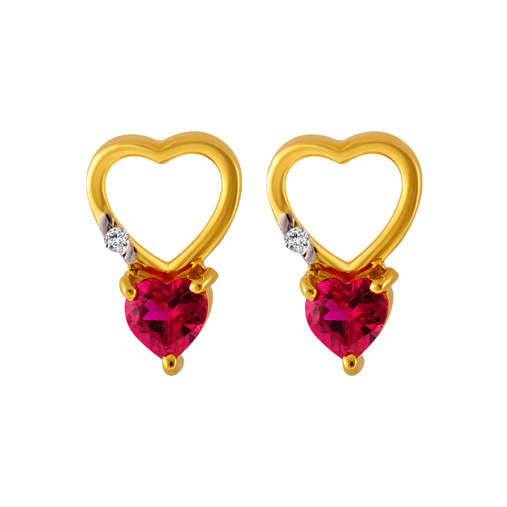 14KT (585) Yellow Gold Stud Earrings For Women