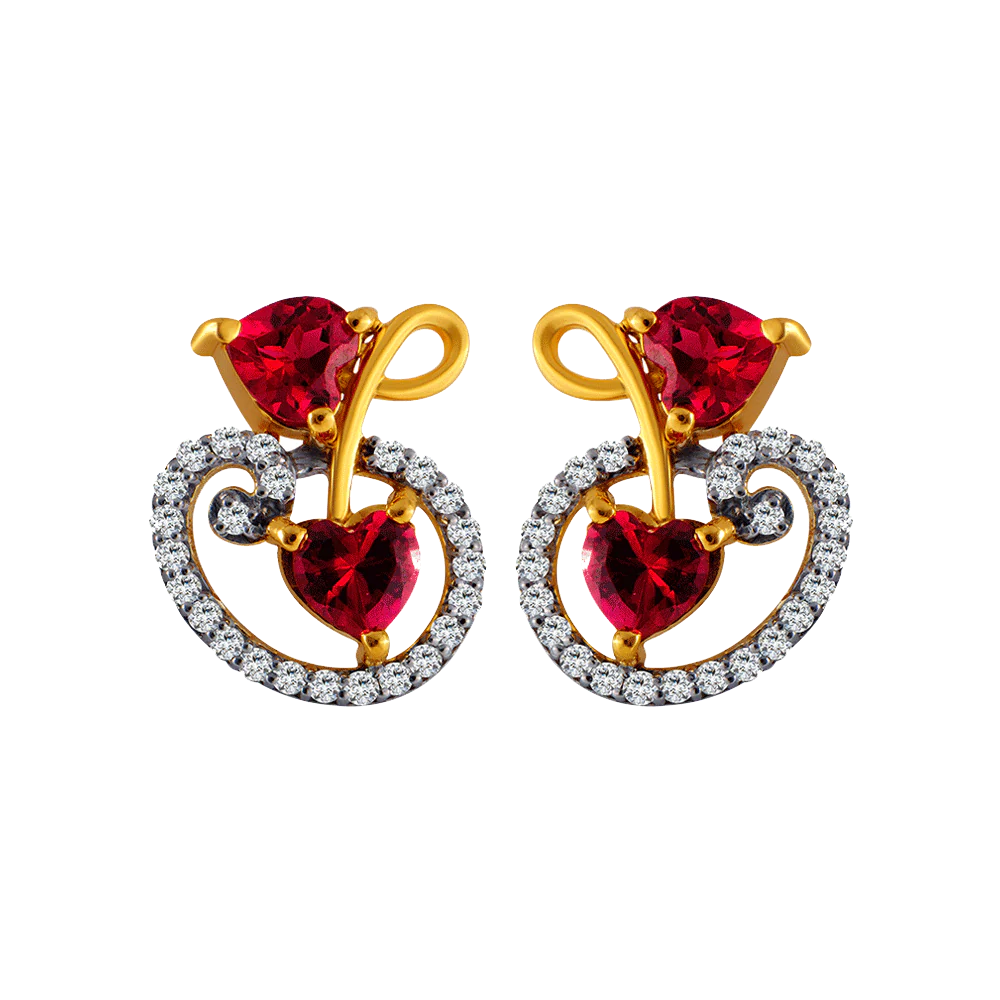 14KT (585) Yellow Gold Stud Earrings For Women