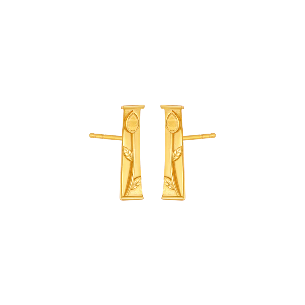 14KT (585) Yellow Gold Stud Earrings For Women