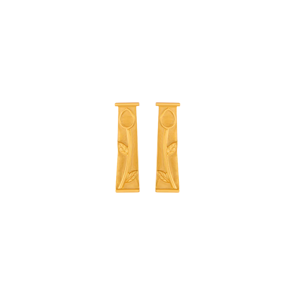 14KT (585) Yellow Gold Stud Earrings For Women - Image 2