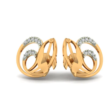14KT (585) Yellow Gold Stud Earrings For Women - Image 2