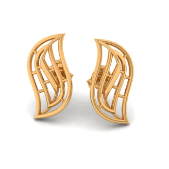 14KT (585) Yellow Gold Stud Earrings For Women - Image 3