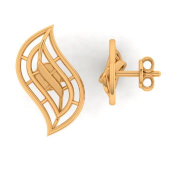 14KT (585) Yellow Gold Stud Earrings For Women - Image 4