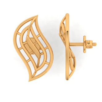 14KT (585) Yellow Gold Stud Earrings For Women - Image 5