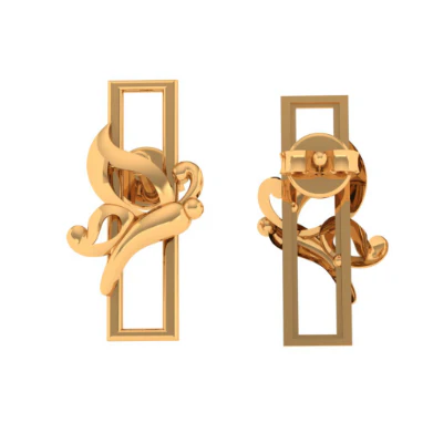 14KT (585) Yellow Gold Stud Earrings For Women - Image 7