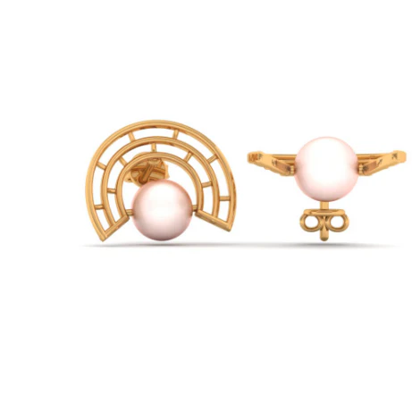 14KT (585) Yellow Gold Stud Earrings For Women - Image 2