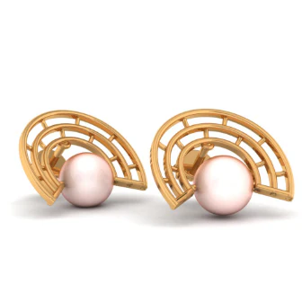 14KT (585) Yellow Gold Stud Earrings For Women - Image 5