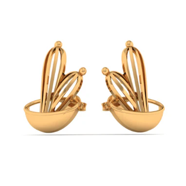 14KT (585) Yellow Gold Stud Earrings For Women - Image 2