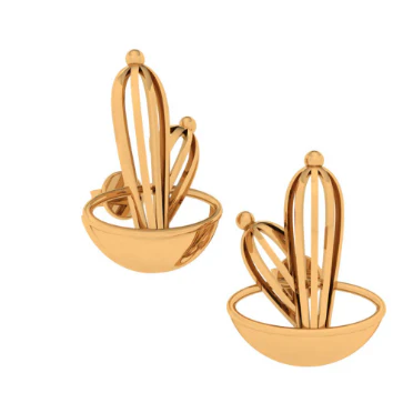 14KT (585) Yellow Gold Stud Earrings For Women - Image 8