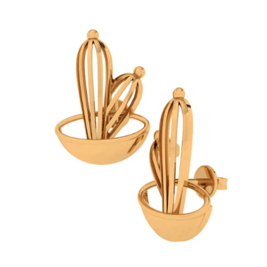 14KT (585) Yellow Gold Stud Earrings For Women - Image 9