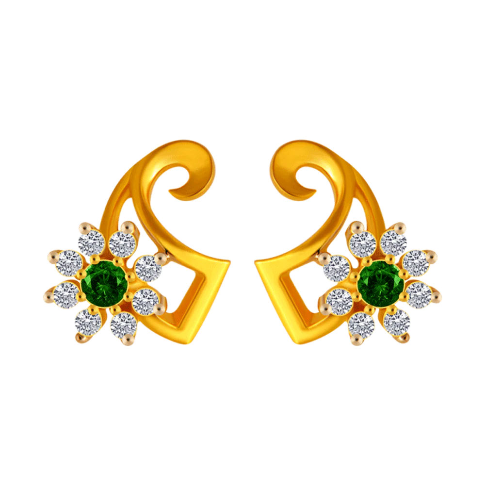14KT (585) Yellow Gold Stud Earrings For Women