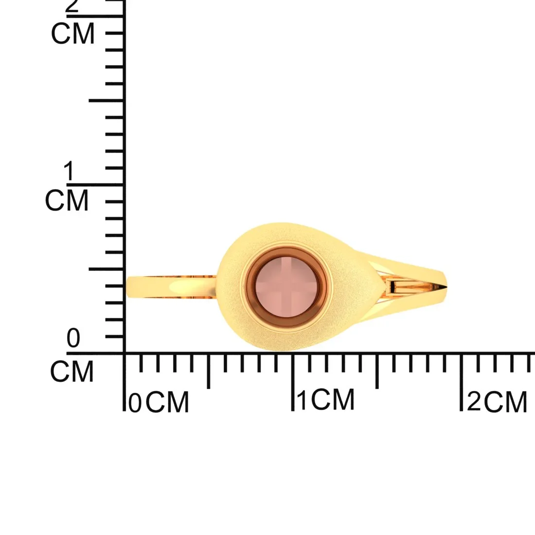 14KT (585) Yellow Gold Tear Drop Ring For Women & Girls - Image 4