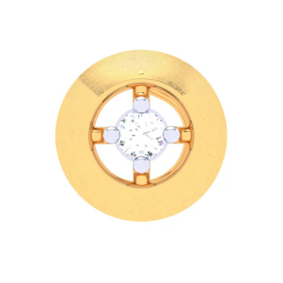 14KT Circle Shape With A Yellow Stone Gold Nosepin From Online Exclusive