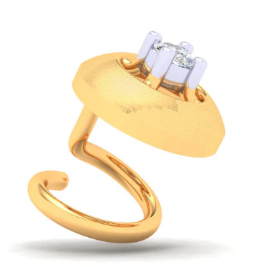 14KT Circle Shape With A Yellow Stone Gold Nosepin From Online Exclusive - Image 3