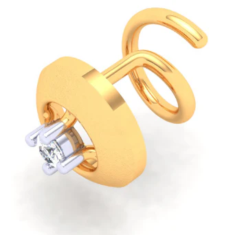 14KT Circle Shape With A Yellow Stone Gold Nosepin From Online Exclusive - Image 4