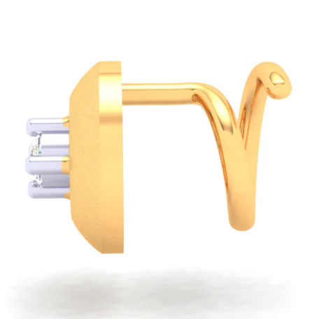 14KT Circle Shape With A Yellow Stone Gold Nosepin From Online Exclusive - Image 5