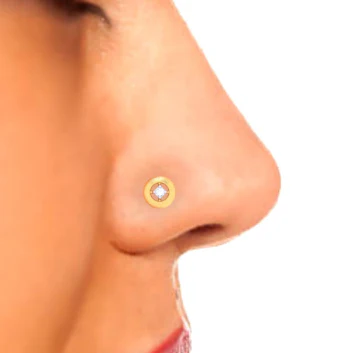 14KT Circle Shape With A Yellow Stone Gold Nosepin From Online Exclusive - Image 7