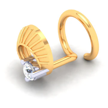 14KT Circle Shaped Gold Nosepin With A Diamond From Online Exclusive Collection - Image 4