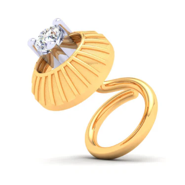 14KT Circle Shaped Gold Nosepin With A Diamond From Online Exclusive Collection - Image 5