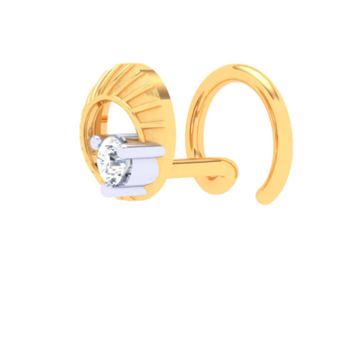 14KT Circle Shaped Gold Nosepin With A Diamond From Online Exclusive Collection - Image 7