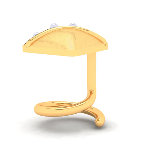 14KT Diamond Shape With Three Yellow Stones Gold Nosepin From Online Exclusive - Image 4