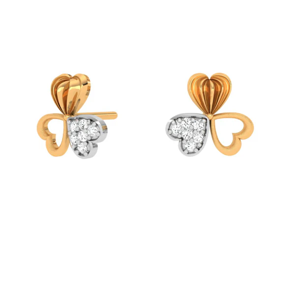 14KT Exclusive Gold Earring Design With Stone For Every Purpose - Image 2