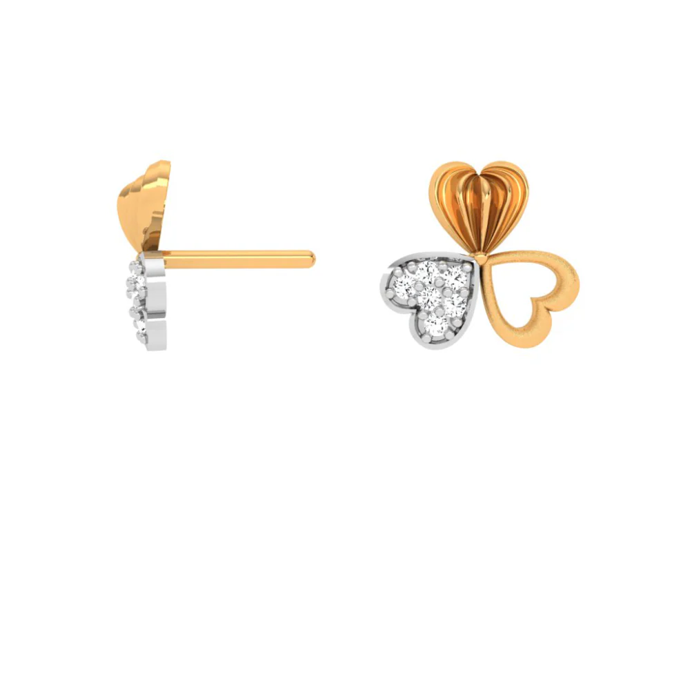 14KT Exclusive Gold Earring Design With Stone For Every Purpose - Image 3
