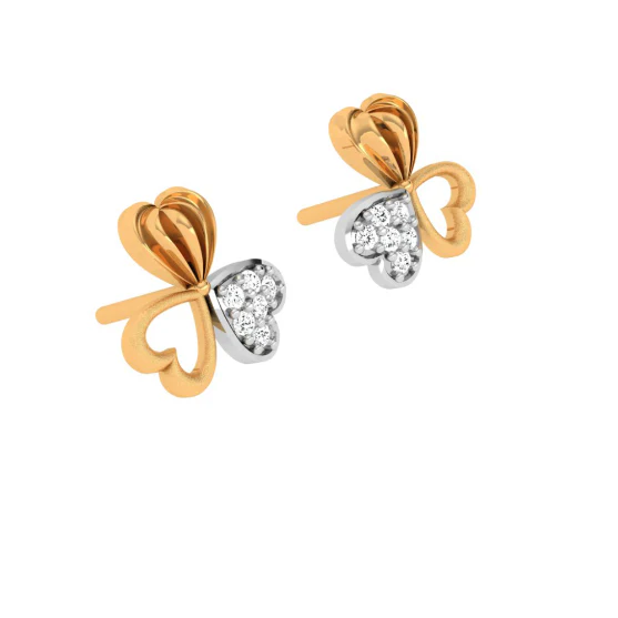 14KT Exclusive Gold Earring Design With Stone For Every Purpose - Image 4