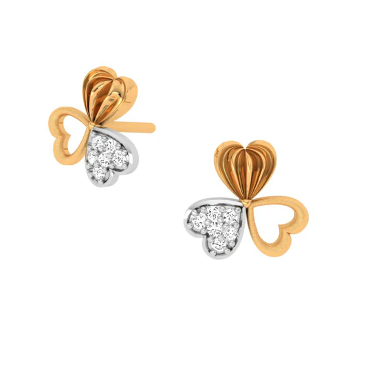 14KT Exclusive Gold Earring Design With Stone For Every Purpose - Image 5