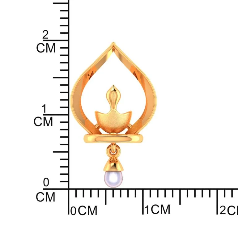 14KT Gold Diya Aura Pearl Pendant - Image 5