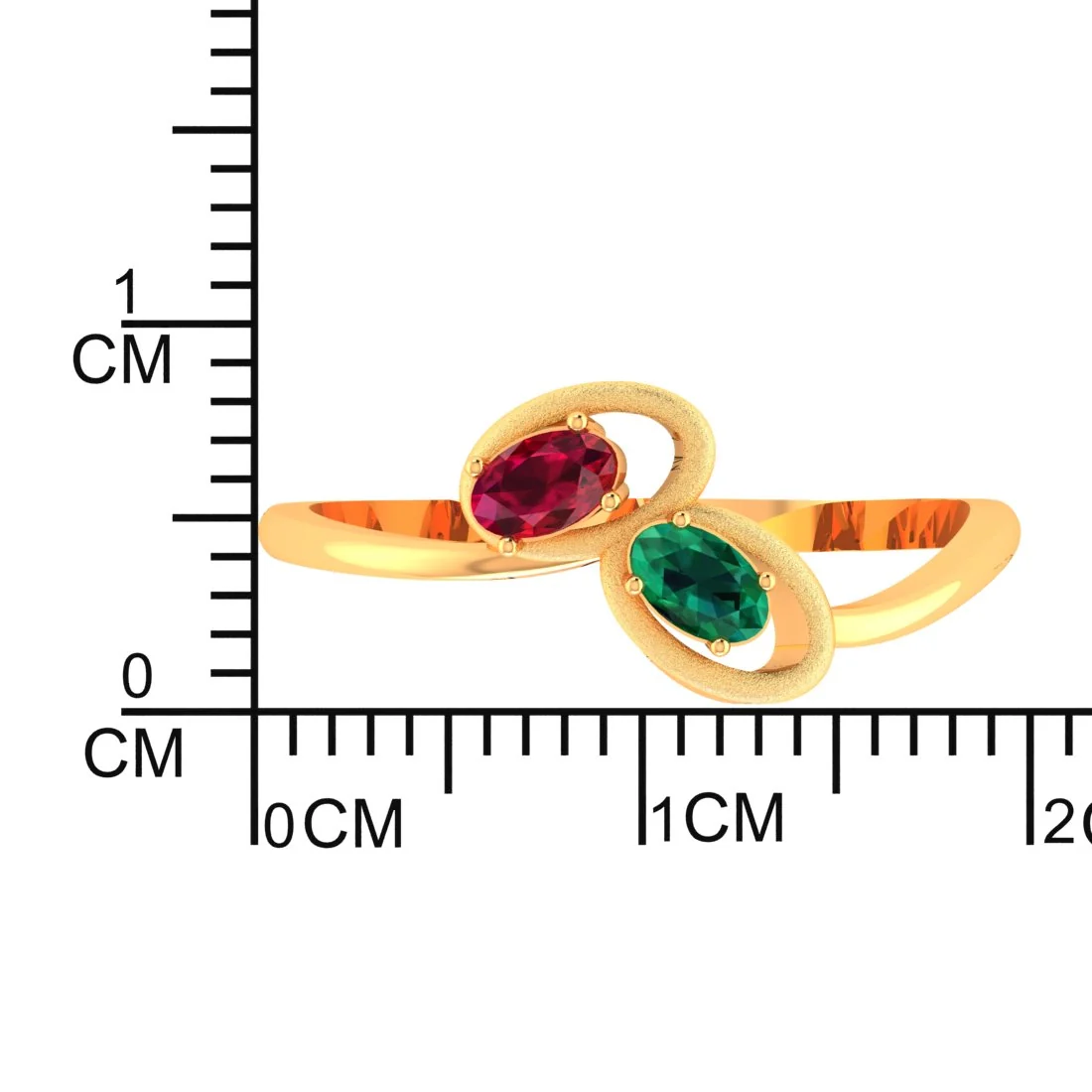 14KT Gold Dual Aura Gem Women’s Ring with Stones - Image 6
