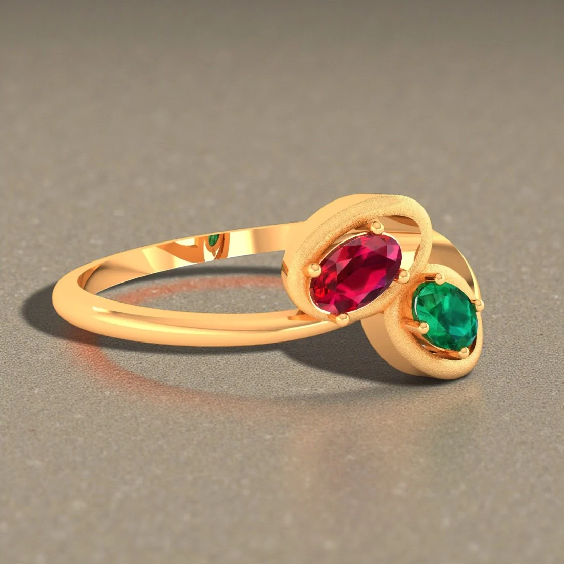 14KT Gold Dual Aura Gem Women’s Ring with Stones - Image 7