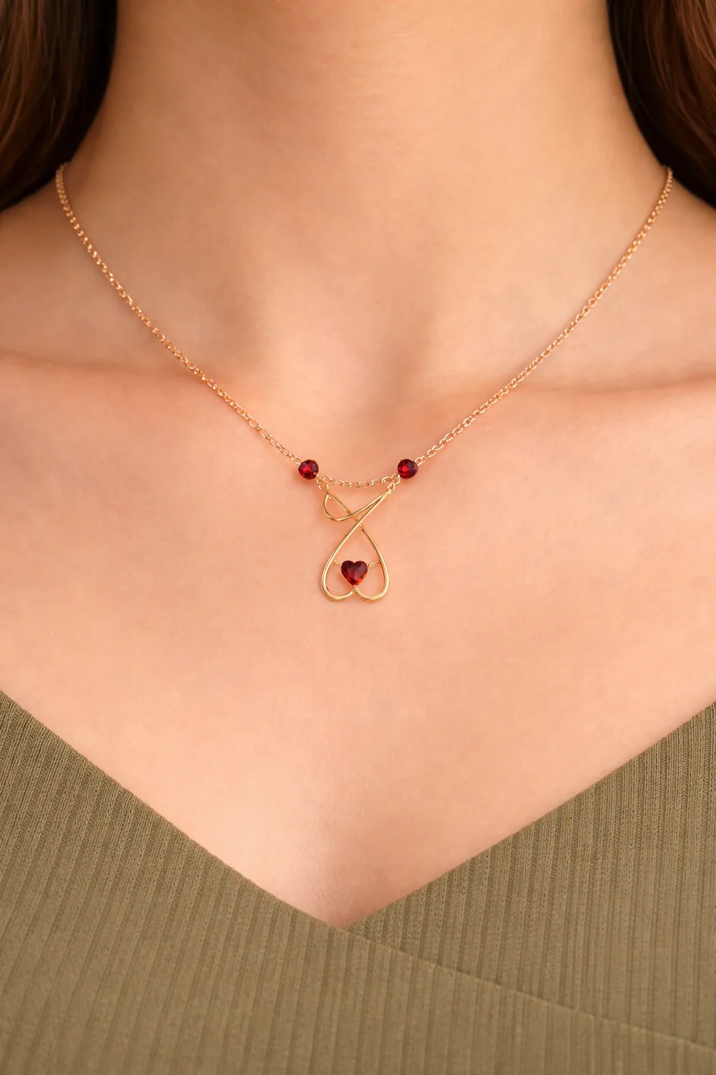 14KT Gold Embrace Heart Pendant - Image 5